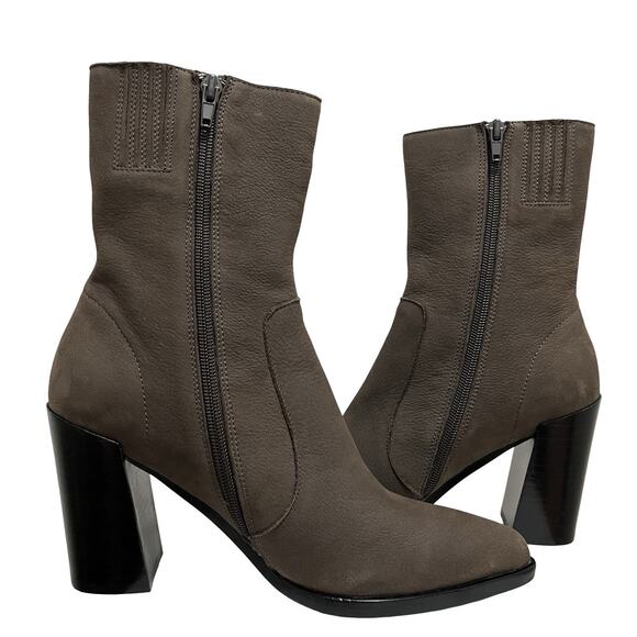 Jeffrey Campbell Tennyson Heeled Suede Ankle Boots US 8 Gray Pointed Toe Chic - Picture 6 of 11